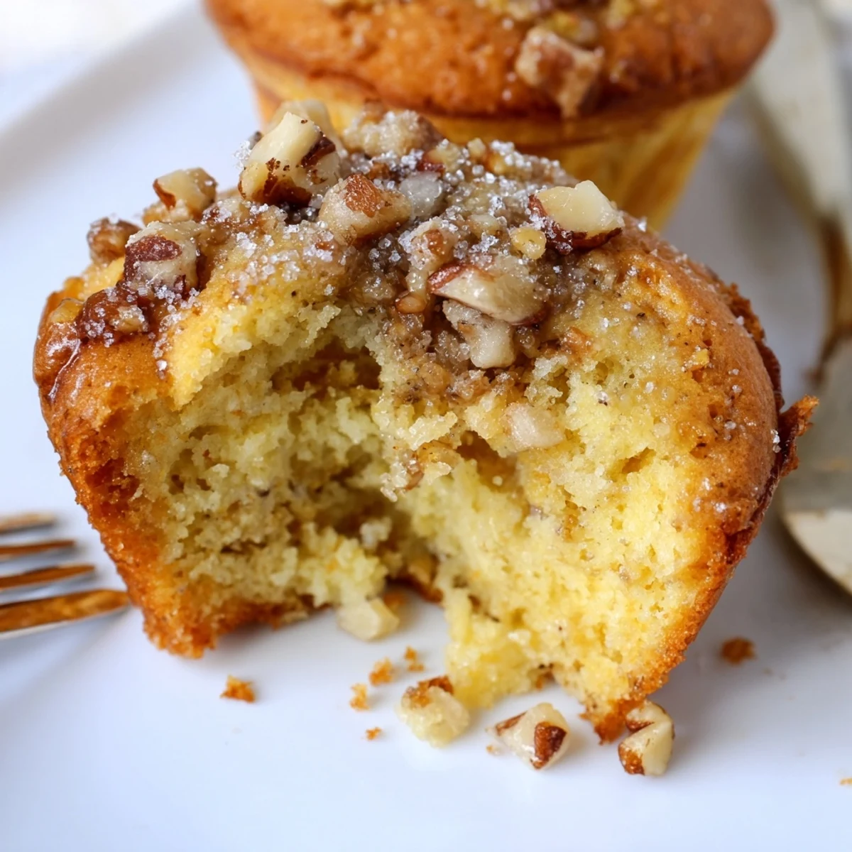 Golden-brown lemon pretzel pancake muffins with sweet and salty flavors in every bite.