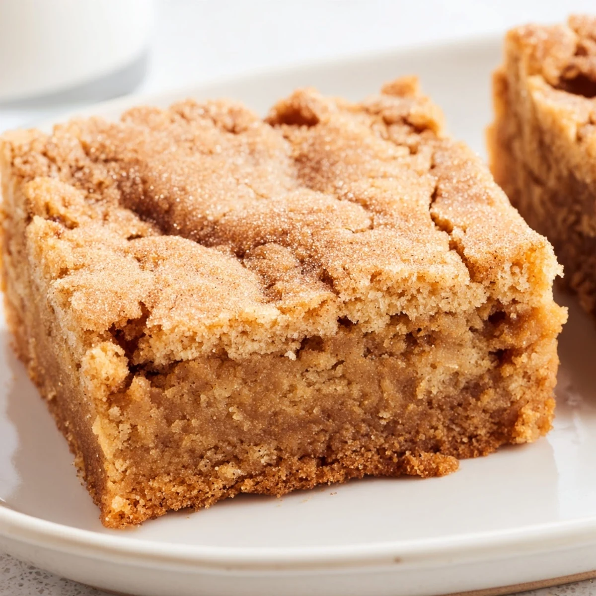 Irresistible Cinnamon Sugar Sweet Tea Blondies, soft and sweet with a cinnamon crust.