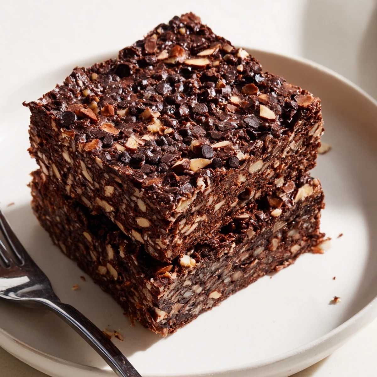 Rich, fudgy zero-waste brownies using nut-milk pulp and dark chocolate chips.  