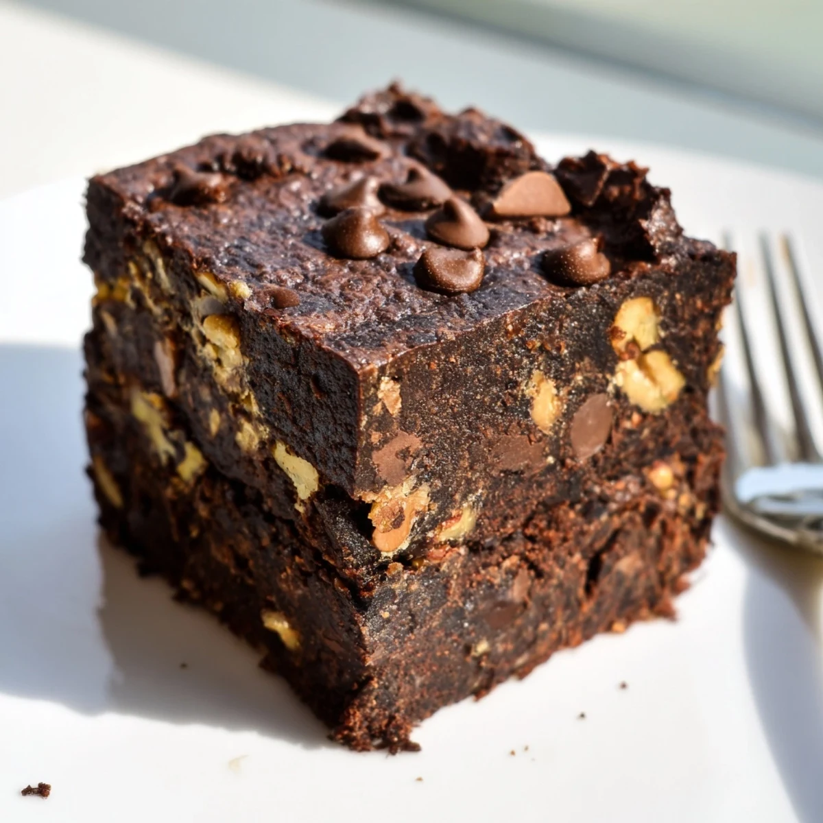 Deliciously gooey brownies made with nut-milk pulp for sustainable dessert enjoyment.  