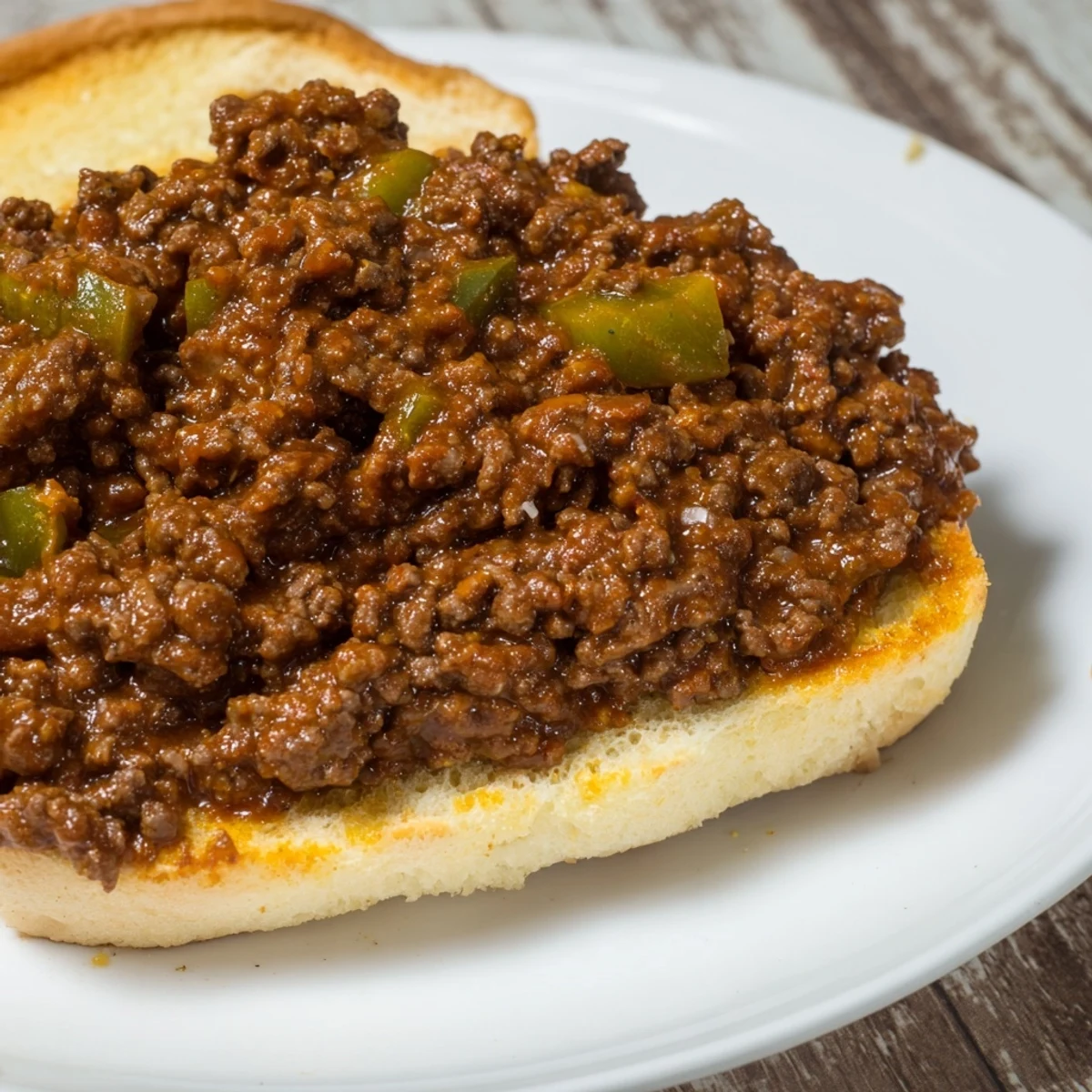 A steaming plate of Sloppy Joes, a classic American comfort food, overflowing on a bun.