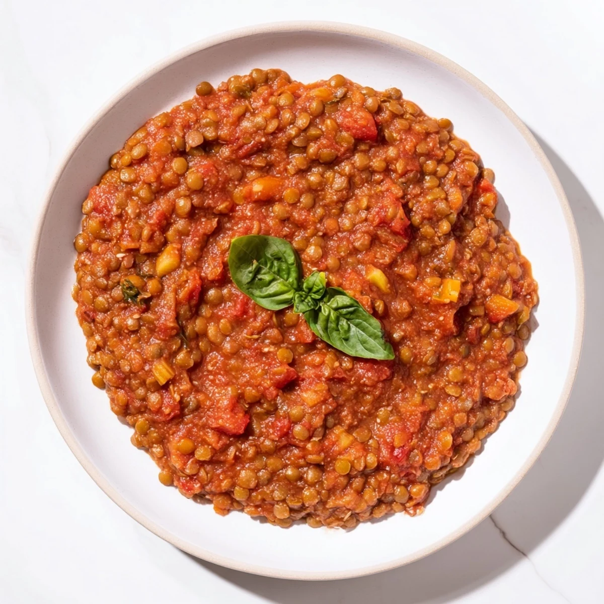 Creamy Tomato Basil Lentil Bolognese