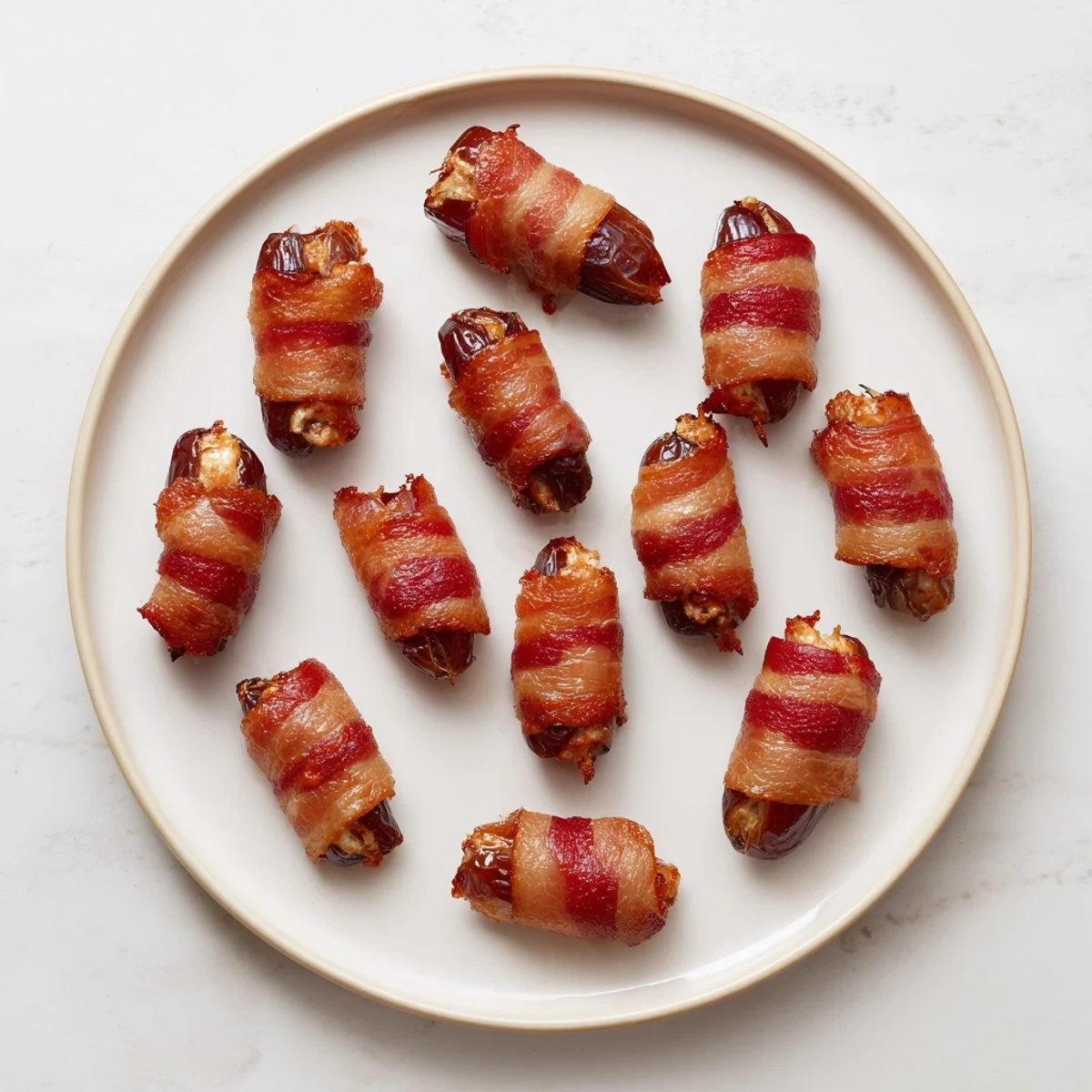 Crispy bacon-wrapped dates stuffed with creamy goat cheese, perfect appetizer for gatherings.