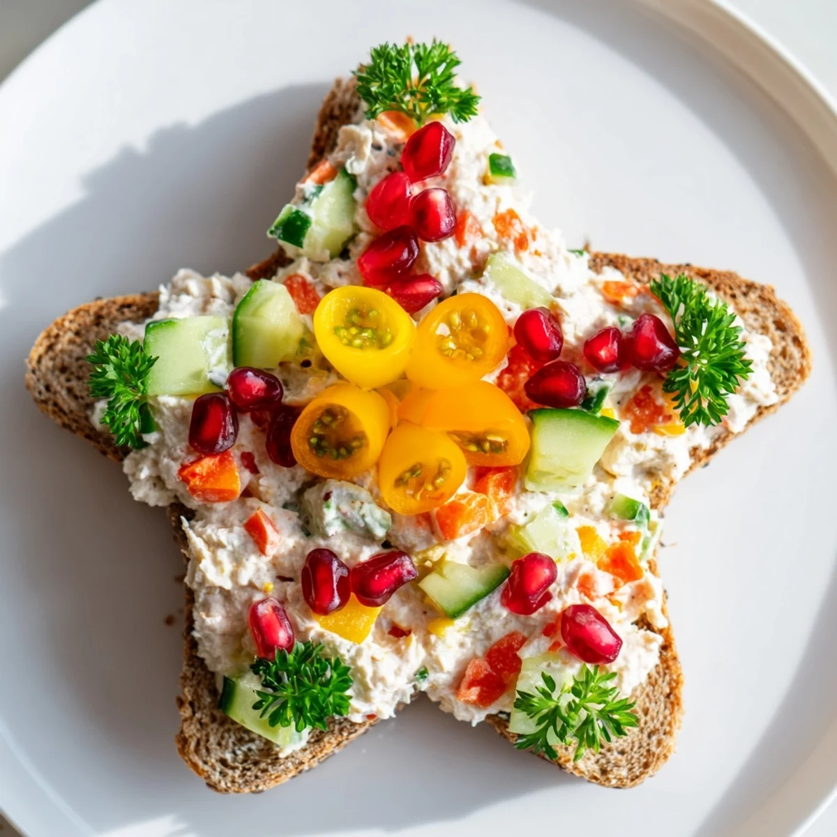 Bright, colorful Crown Jewels Star-Shaped Sandwiches with vibrant vegetables, perfect for a festive treat.