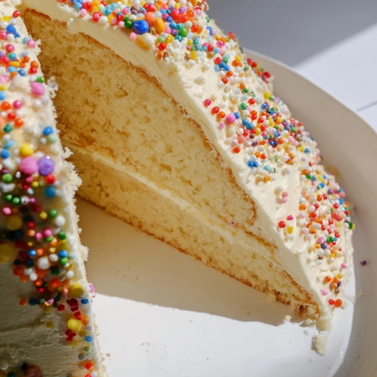 Happy Birthday Cake slice, a delightful image showcasing a frosted slice with vibrant sprinkles.