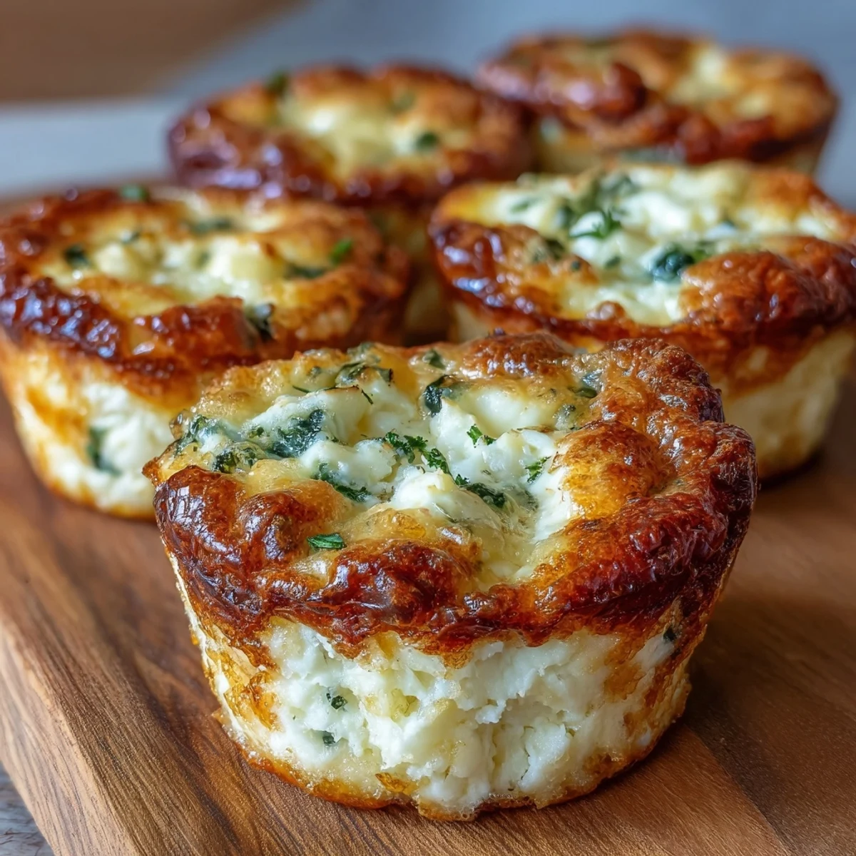 Golden-baked cottage cheese egg bites filled with spinach and bell peppers for a nutritious morning meal.  