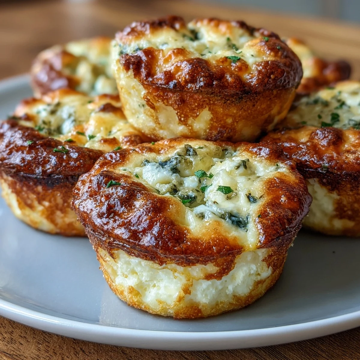 High-protein cottage cheese egg bites, light and cheesy, ideal for a quick no-carb breakfast option.