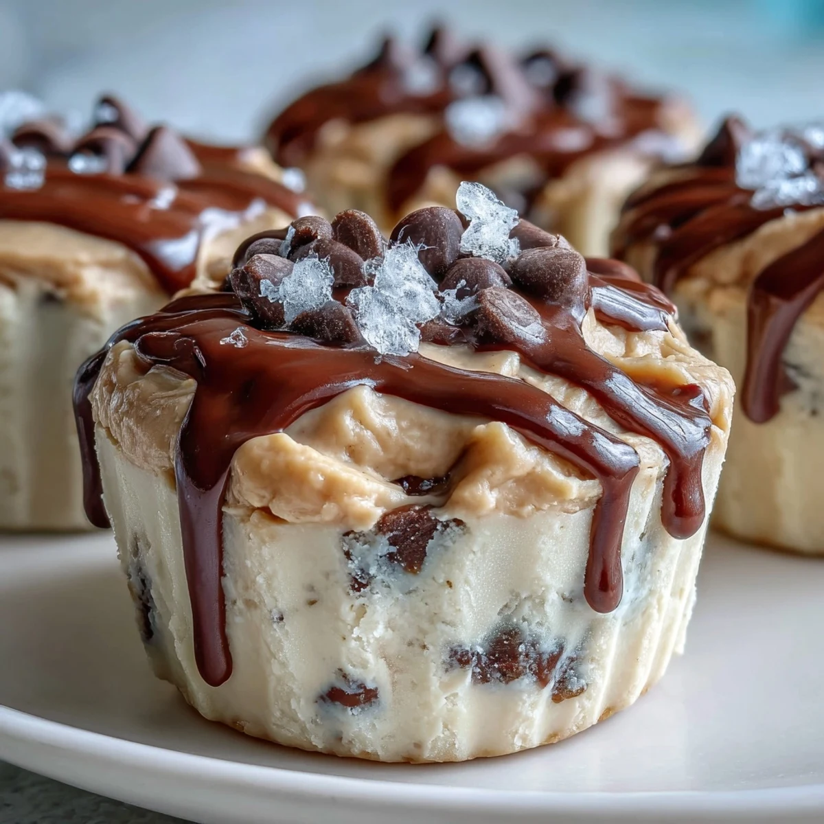 Creamy frozen Greek yogurt and peanut butter bites topped with mini chocolate chips, perfect for a protein-packed snack or guilt-free dessert.