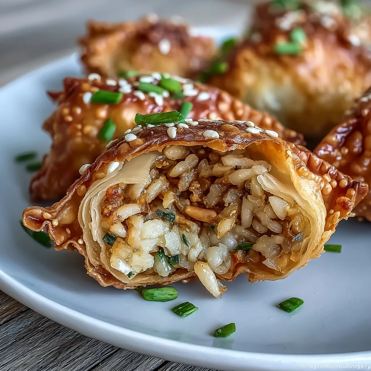 Crispy pan-fried Chicken and Veggie Rice Paper Dumpling Bites with golden, crunchy exteriors and savory chicken and vegetable filling.