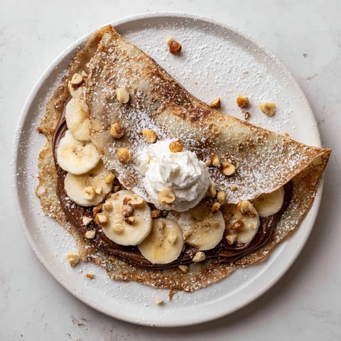 Golden, crispy Banana Nutella Wrap, folded with warm chocolate, and fresh banana slices.