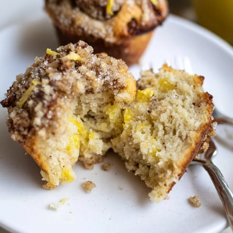Delicious lemon pretzel pancake muffins, perfect for breakfast or brunch gatherings.  