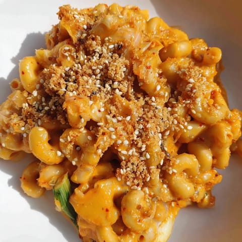 Spicy Kimchi Mac & Cheese
