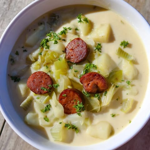 Potato Leek Chorizo Soup