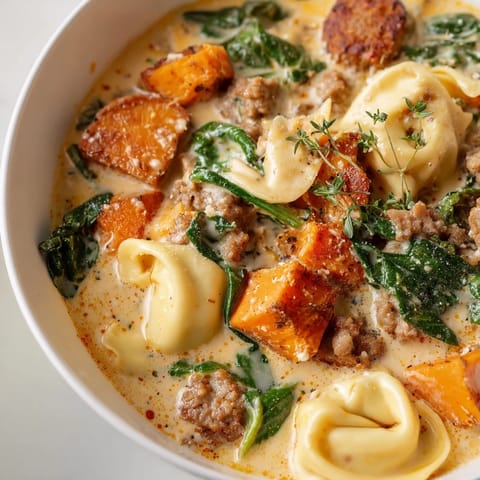 Creamy Sausage Tortellini Soup