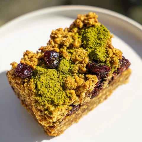 Matcha Cranberry Oat Bars