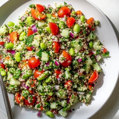 This healthy Edamame and Quinoa Salad is perfect for lunch or a side.