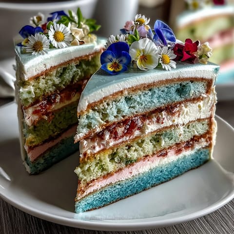 Pastel Ombre Floral Topper Cake