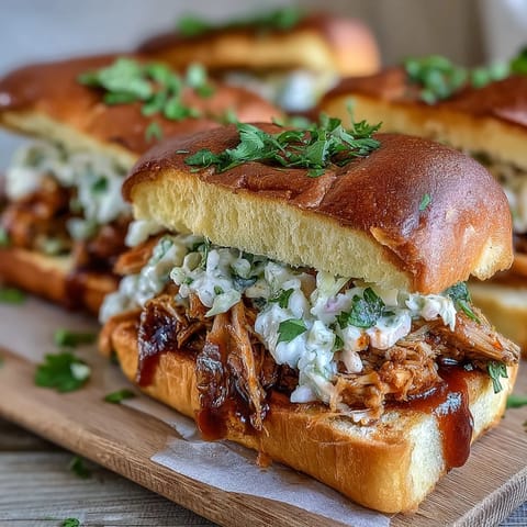 Tangy, smoky BBQ Pulled Jackfruit Sandwiches ready to be devoured.