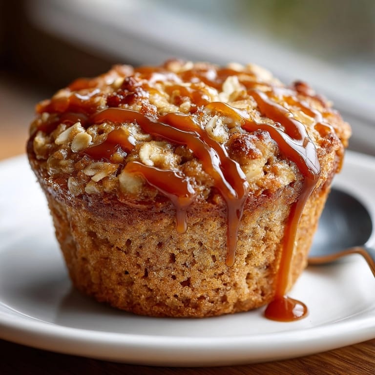 Homemade Caramel Apple Oatmeal Muffins, showcasing the perfect fall flavors and textures.