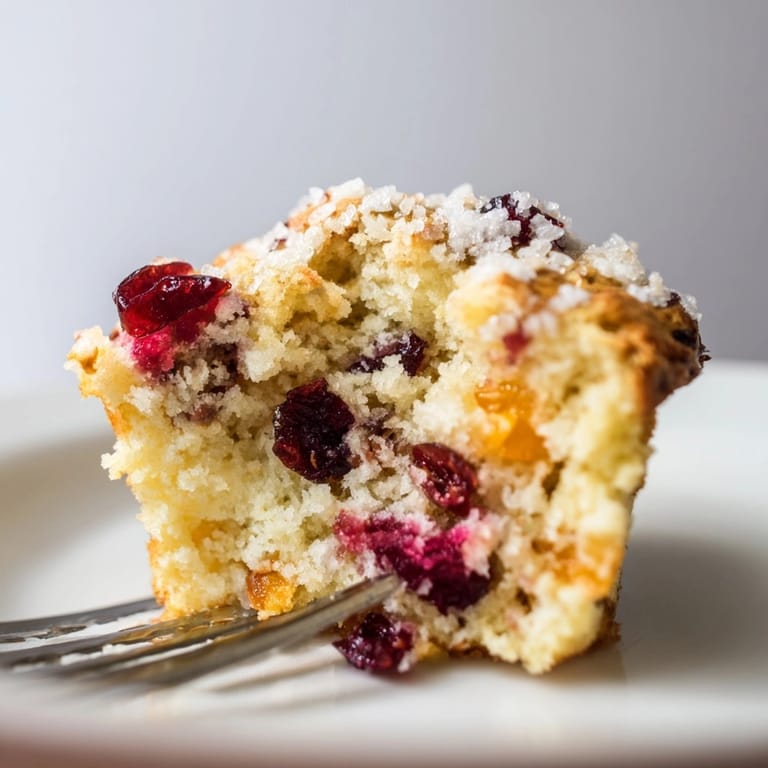 Homemade Ricotta Cranberry Orange Muffins offer a burst of citrus and tart berry flavor.