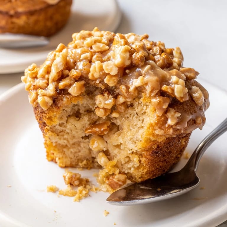Delicious Maple Glazed Pretzel Cake Muffins paired perfectly with morning coffee or tea.  
