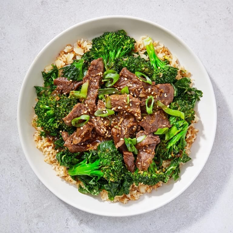 Steaming bowl of Slow-Cooker Beef & Broccoli, a flavorful Asian-inspired meal with tender beef.