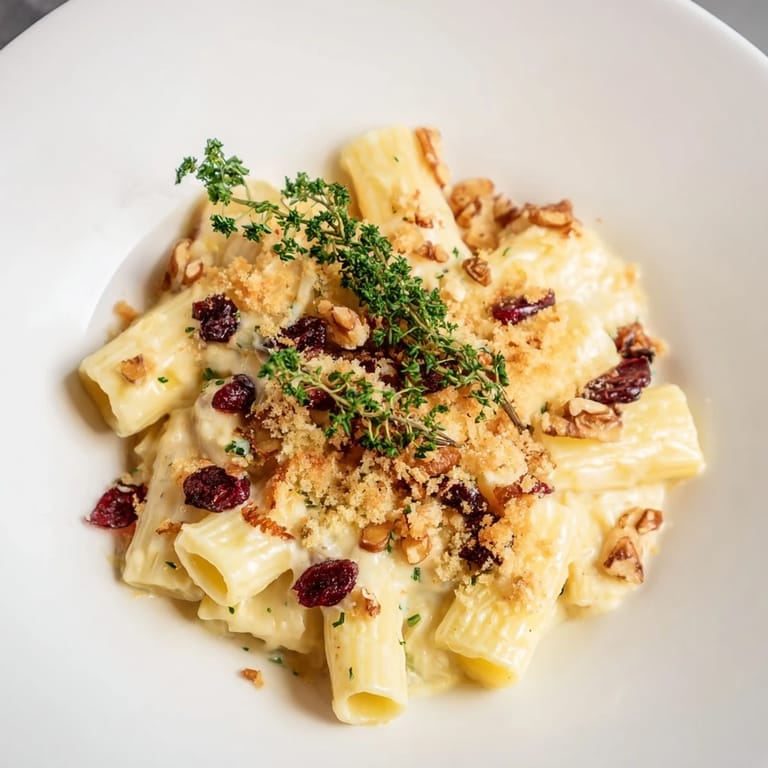 Imagine warm bowls filled with delicious Cranberry and Brie Tartlet Pasta with a buttery, toasted crumb topping.