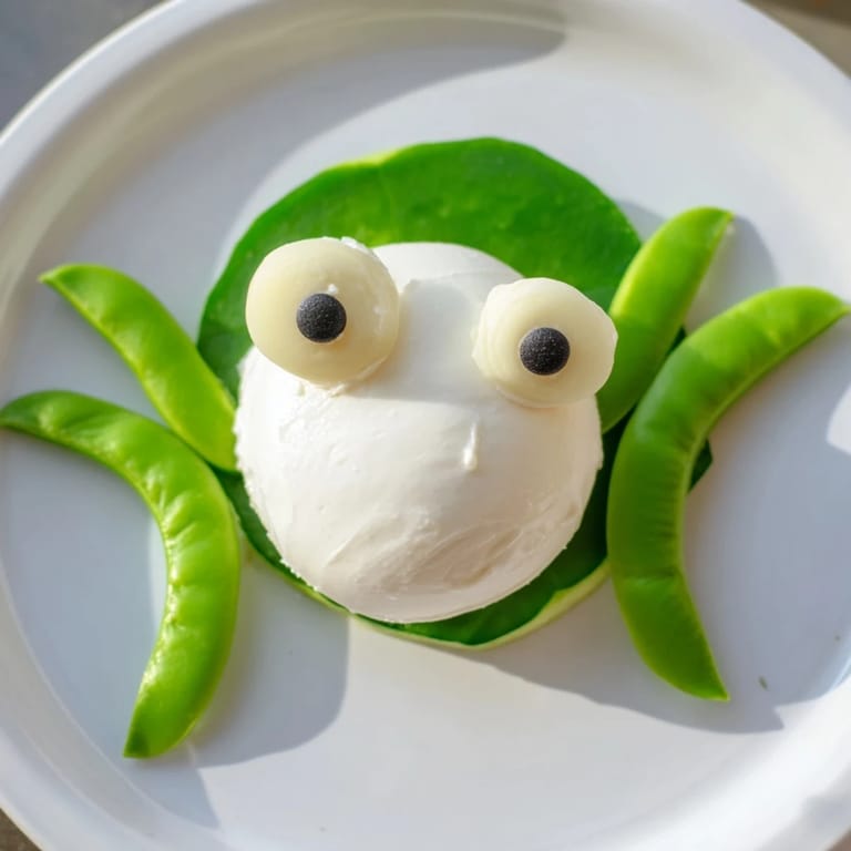 Fresh, vibrant Frog Pond Snack Tray features whimsical snacks and colorful ingredients ready to serve.