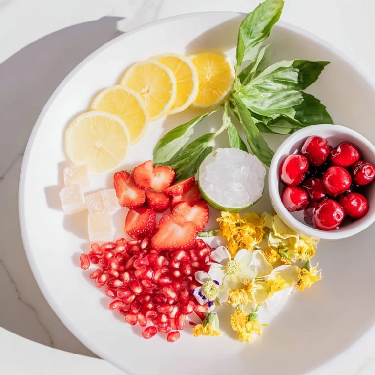Vibrant selection of Champagne Bar Garnishes, inviting guests to create their own elegant drinks.