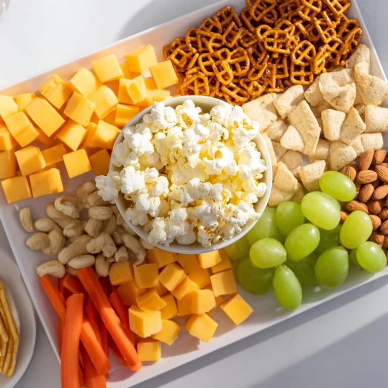 This delightful Movie Night Munchie Board offers a variety of textures and flavors, perfect for sharing.
