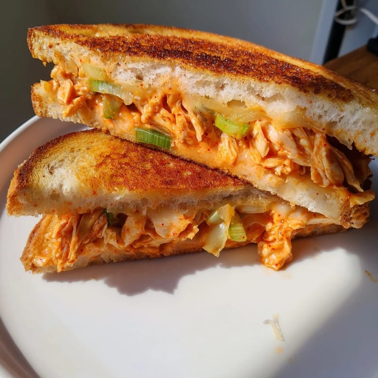 This Gochujang Mayo Chicken Sandwich grilled cheese features a beautifully toasted, cheesy, and flavorful, a fantastic lunch.