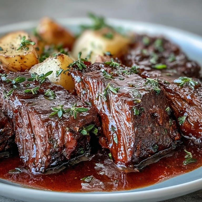 A rustic platter holds shredded beef pot roast beside roasted carrots, celery, and potatoes, garnished with fresh parsley and ready to be served over creamy mashed potatoes.