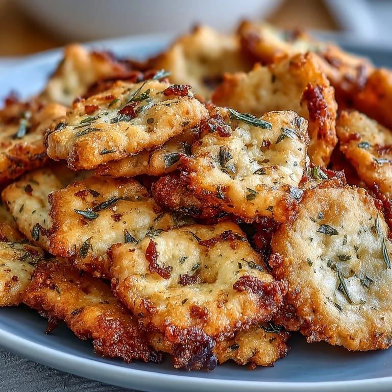 Hearty Ranch Oyster Crackers mixed with dill and spices, cooling on a baking sheet.