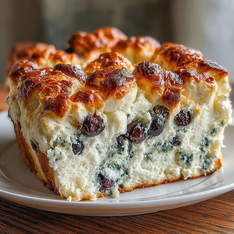 Soft, protein-packed blueberry cloud bread with a delicate texture and bursts of fruity sweetness.
