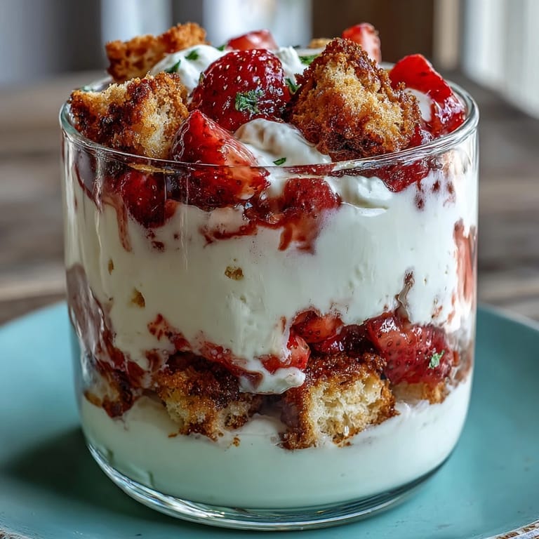 Portable mason jar desserts with fresh strawberries, homemade shortcake, and light whipped cream topping