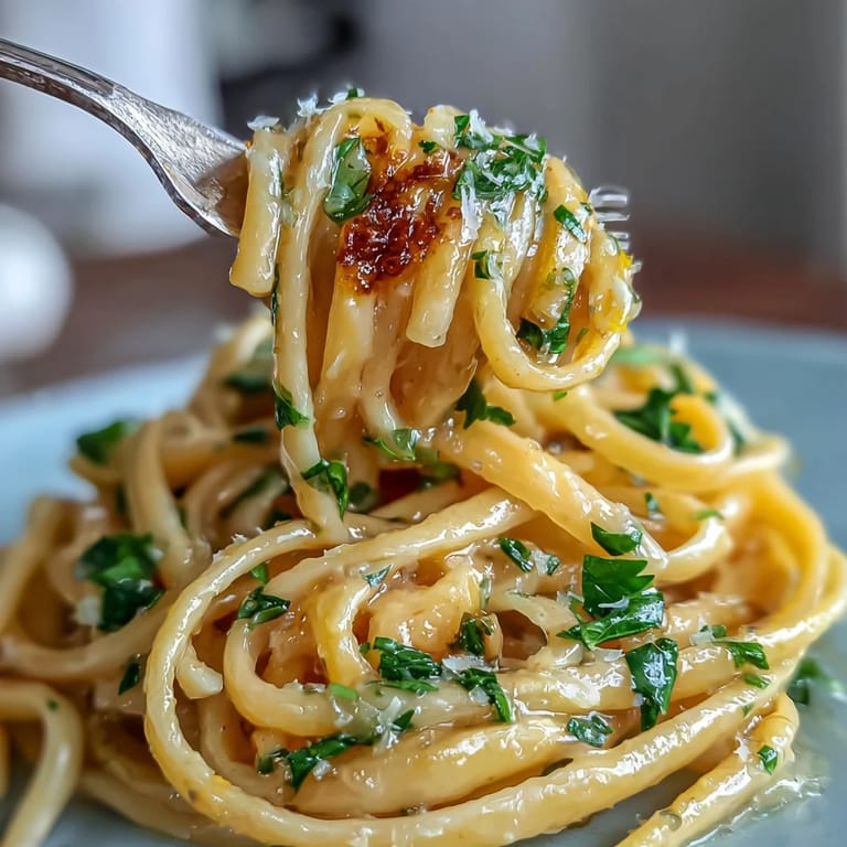 Bright Spring Pasta Limone featuring al dente pasta in a zesty lemon-butter sauce, garnished with fresh basil.