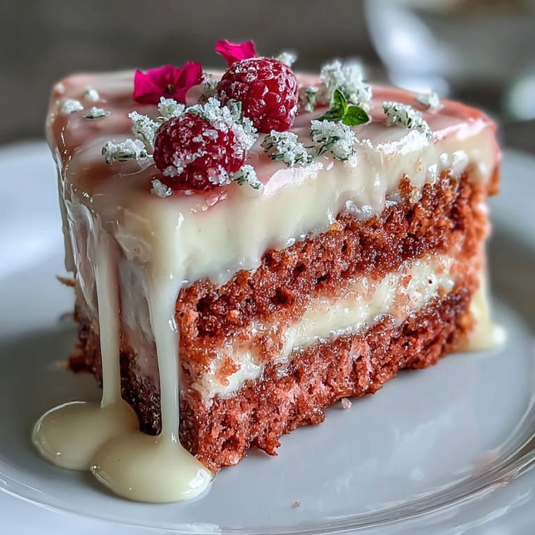 Rosé velvet cake with gold drip, perfect for bridal showers, featuring blush-pink layers and shimmering gold accents.
