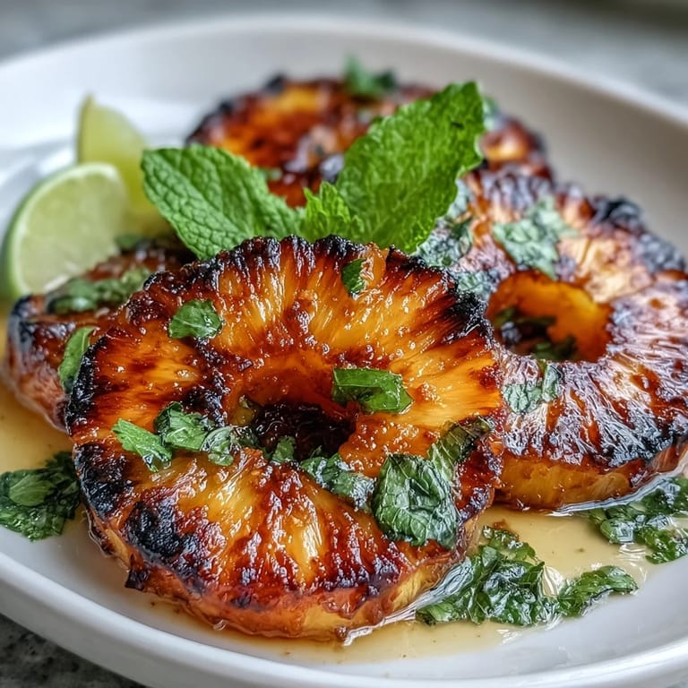Caramelized grilled pineapple drizzled with zesty yuzu kosho butter and flaky sea salt.