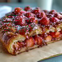 Golden, rustic strawberry galette with almond frangipane filling, perfect for spring and summer dessert gatherings.