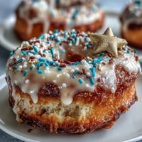 Festive donut tower with colorful sprinkles, a sweet Graduation Party dessert centerpiece.